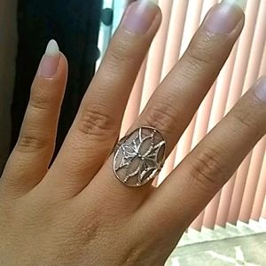 Sterling solid silver 925 geometric ring